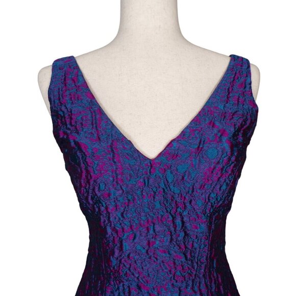 AIDAN MATTOX V-Neck Sleeveless Jacquard Cocktail Dress Size 2 #1390 - Picture 2 of 7